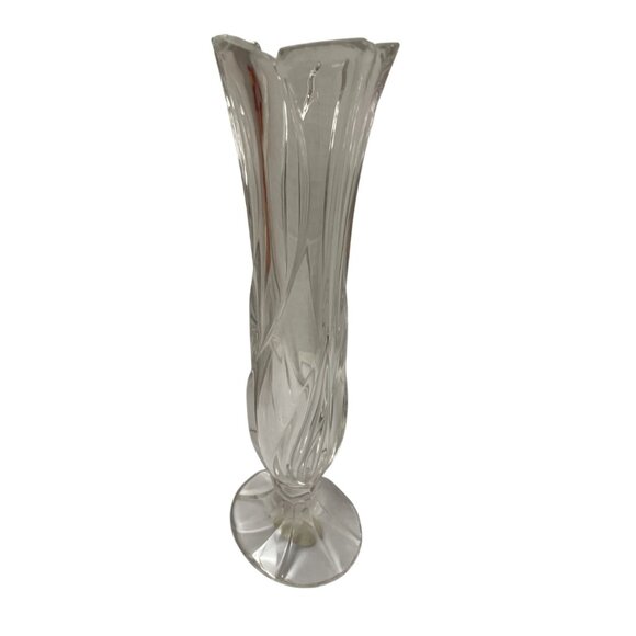 Gorham Crystal Fluted Vase 8" Full Lead Crystal Germany Elegant Home Decor - Picture 2 of 4